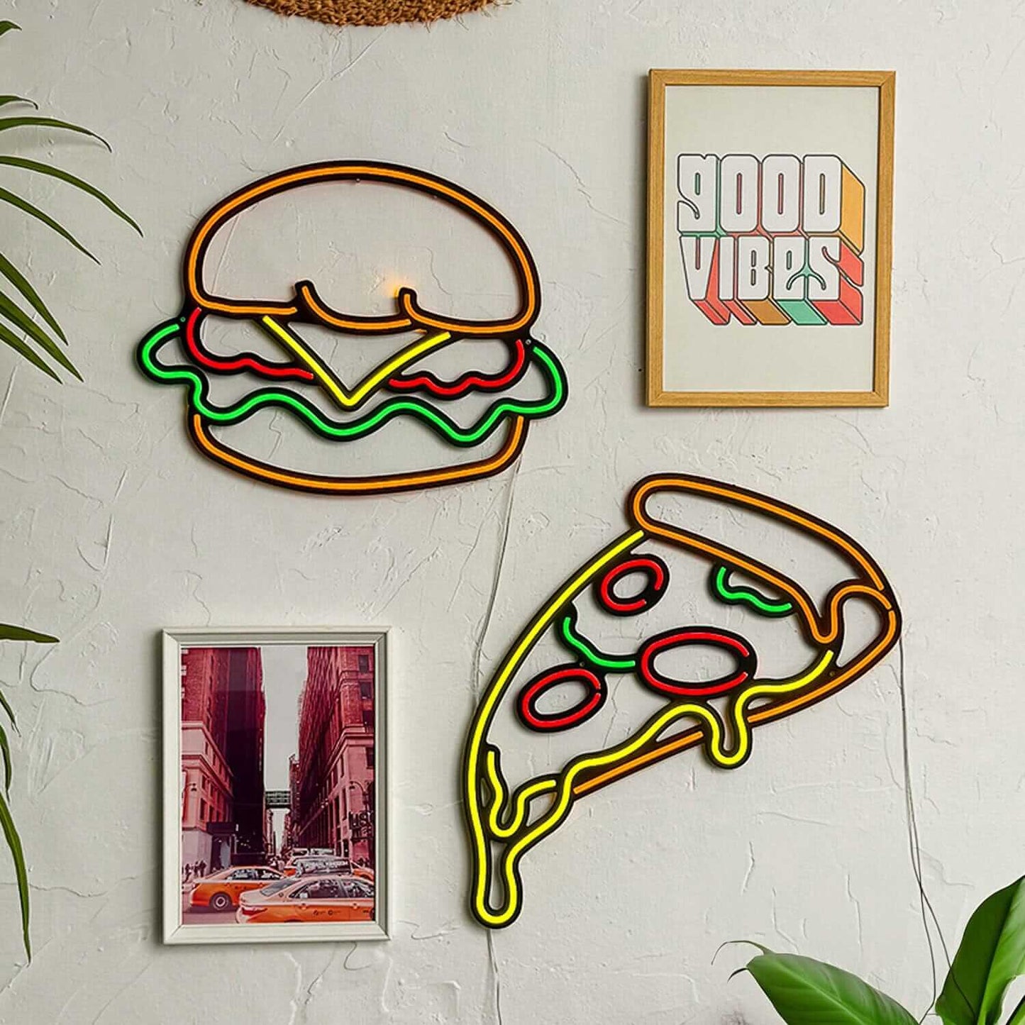 Hamburger - Neon Signs Neon Wall Art | SKU: NEO-083 | Available at Decojuana | Tags: metal neon wall decor,Neon Artwork,neon party wall decor,Neon Signs,neon wall art,Neon Wall Decor