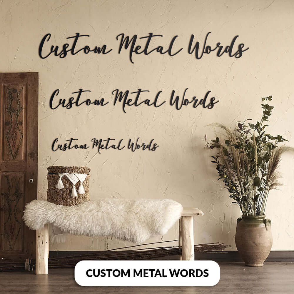 Custom Metal Words - Visual Artwork Metal Wall Art | SKU: CML-01 | Available at Decojuana | Tags: Metal Artwork,Metal Deco,Metal Decoration,Metal Letter,Metal Wall Art,Metal Wall Art Decor,Metal Wall Decor,Metal Wall Letter,Metal Wall Quotes